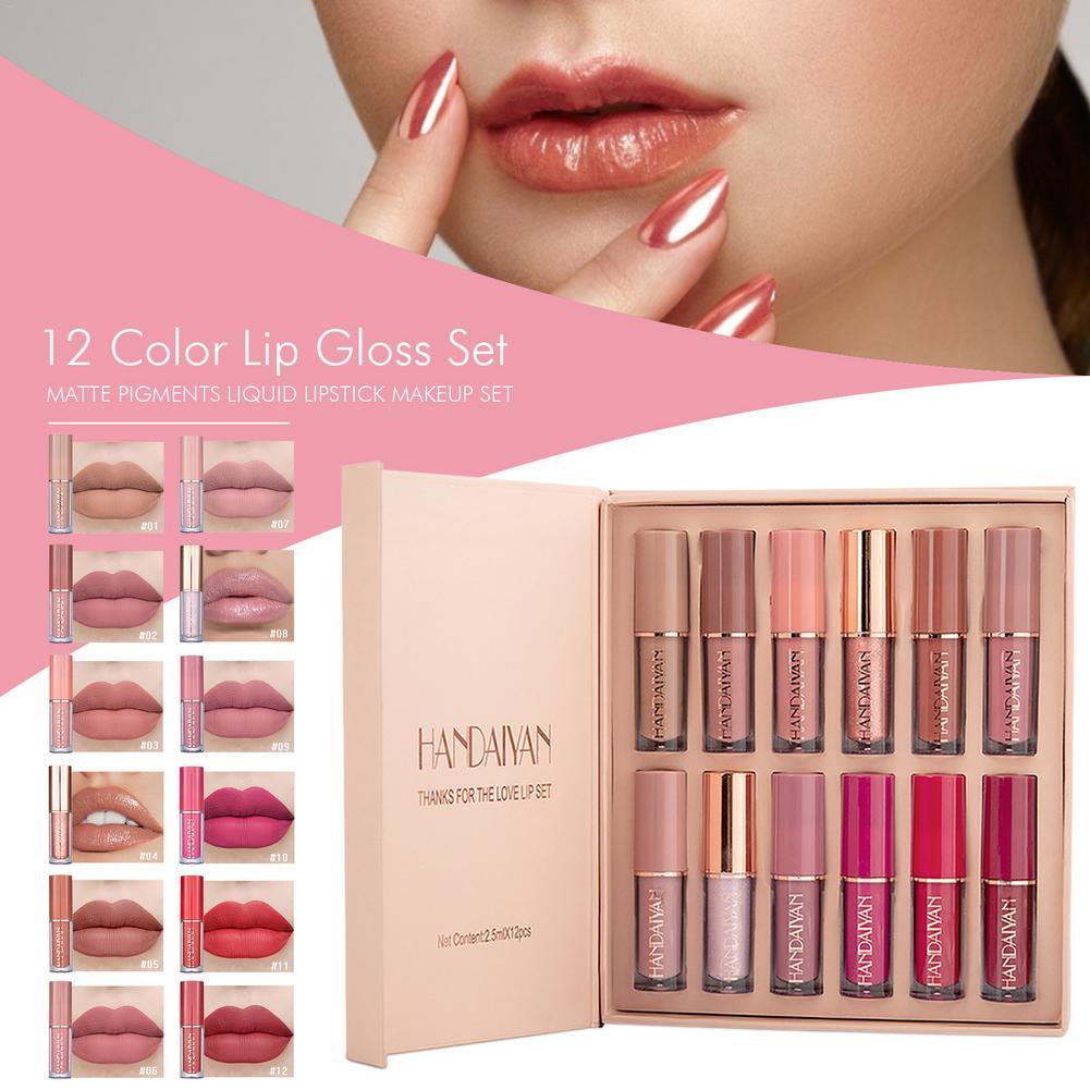 12 Matte Colors Liquid Lipstick Box - 2.5ml*12pcs